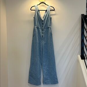 Tractr Sky Blue Denim Jumpsuit